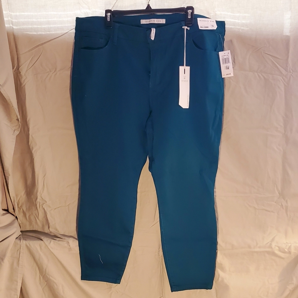 Celebrity Pink Deep Teal Skinny Jeans
